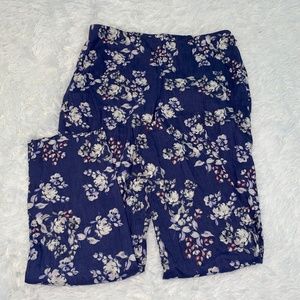 J. Jill Linen Stretch Floral Pull-on Pants Excellent Condition
